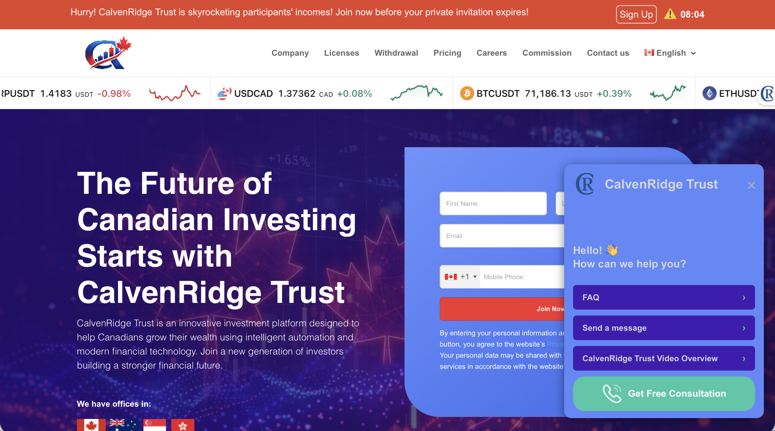 CalvenRidge Trust investment platform review.