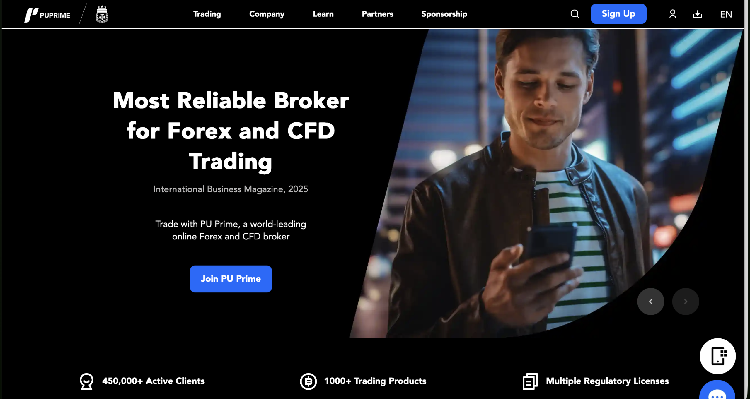 website homepage screenshot