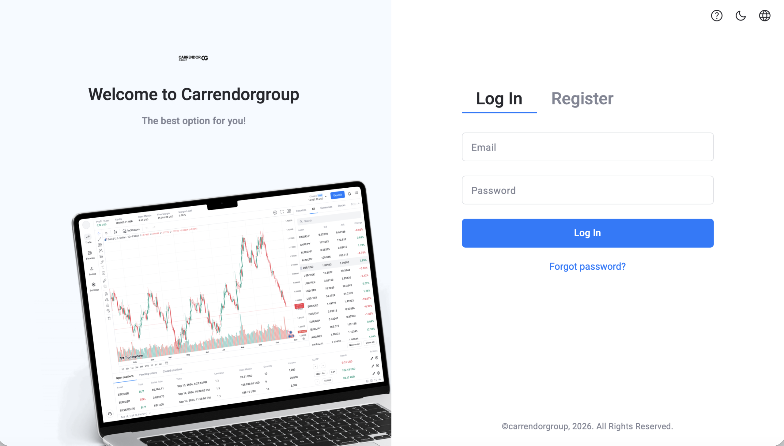 Carrendor Group website homepage screenshot