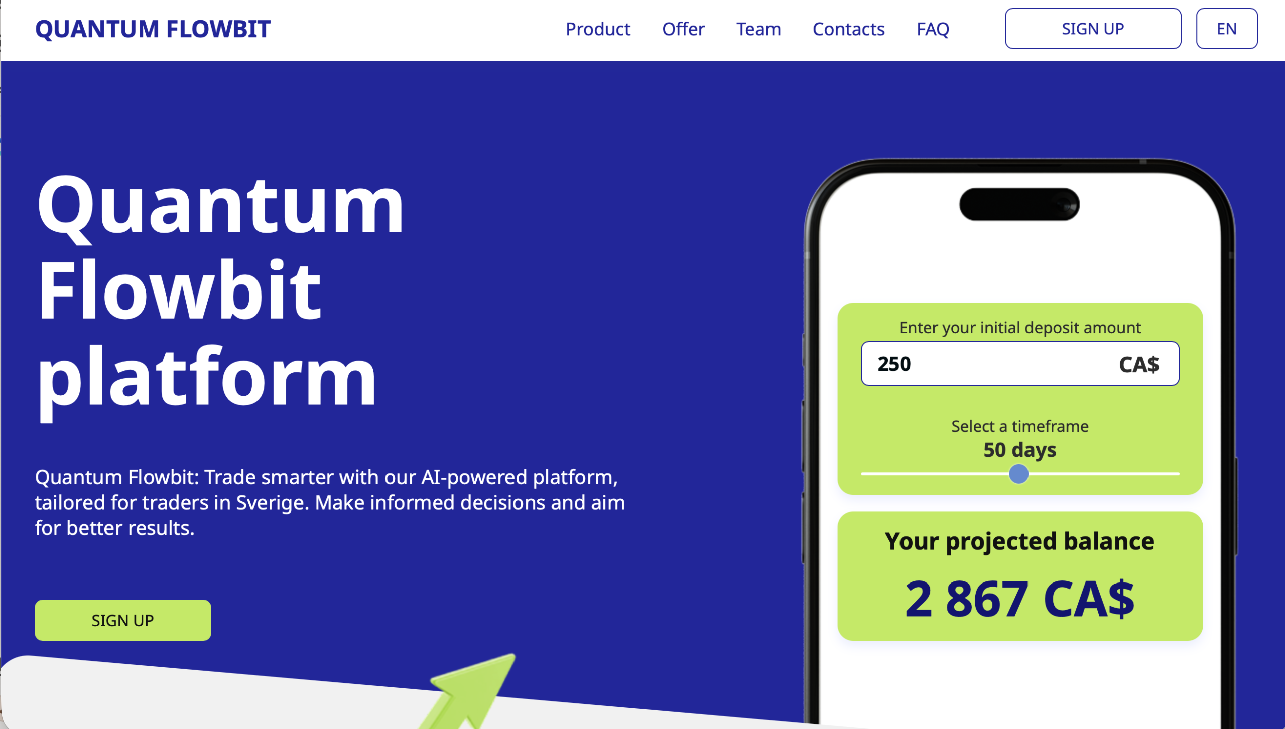 Quantum Flowbit website homepage screenshot
