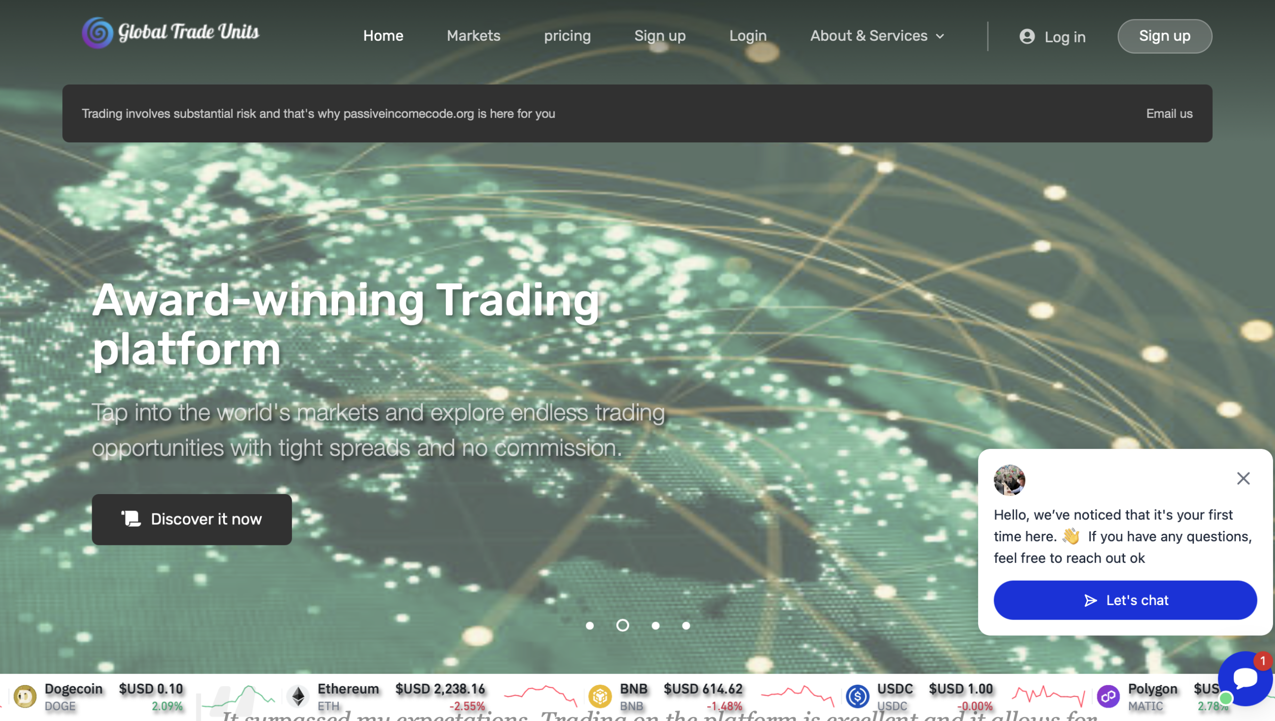 passiveincomecode.org Global Trade Units page review