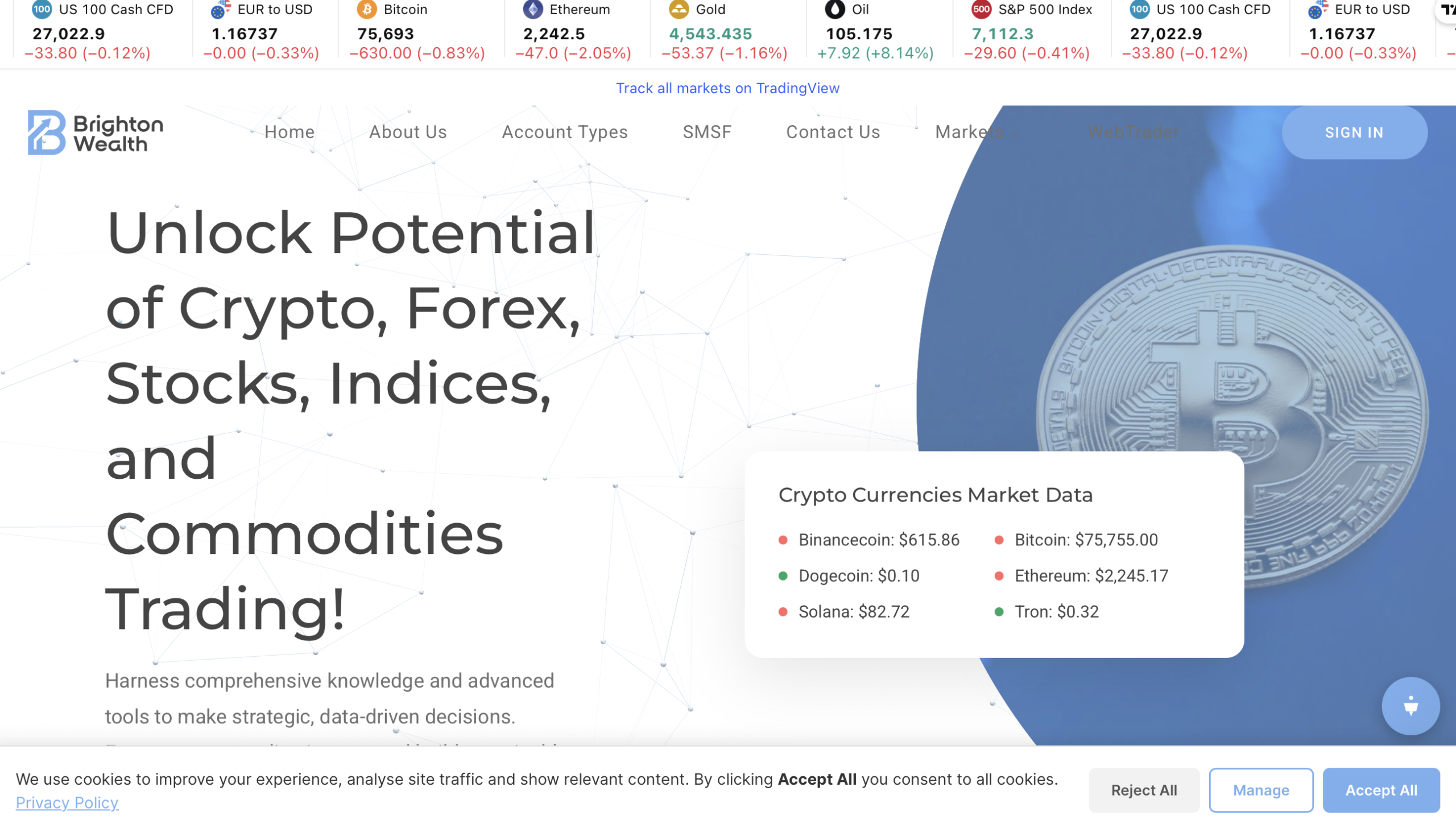brtwealth.io Brighton Wealth home page review